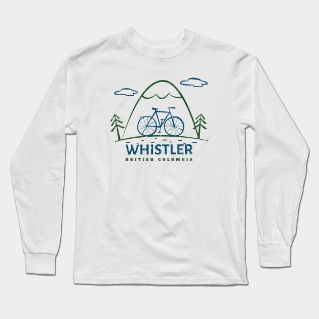 Whistler, British Columbia Bike Long Sleeve T-Shirt by Mountain Morning Graphics